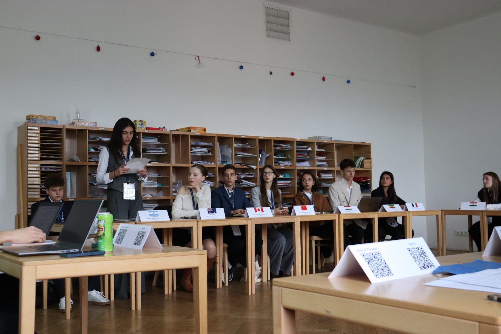 A delegate speaking during committee session